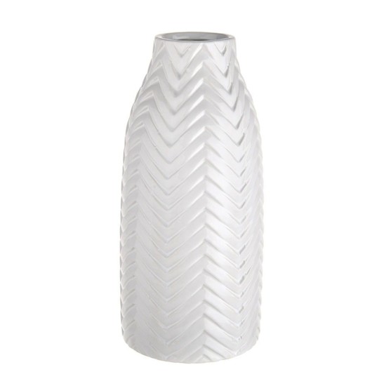 White Ceramic Flower Vase Zigzag 27cm Flower Vases
